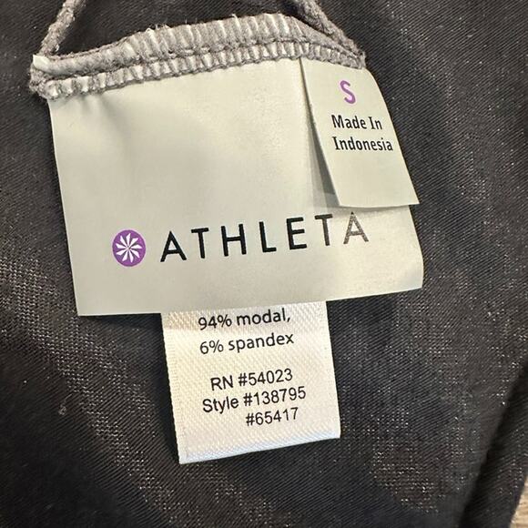 Athleta Bellisima Reversible Dress‎ Sz Small Jersey Knit Striped Black Racerback - Picture 4 of 10